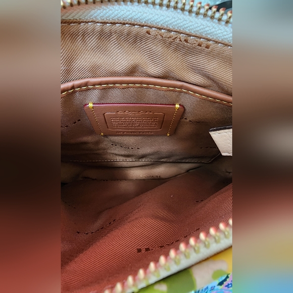 COACH Kitt Messenger Crossbody with Floral Print & Gold Flecks Bonnie Cashin - Picture 8 of 13